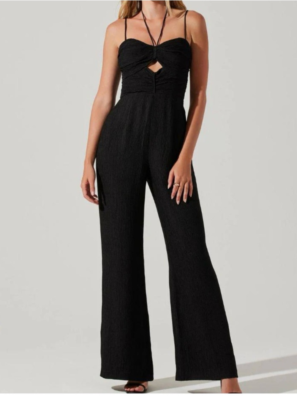 Black Wide-Leg Women's Jumpsuit Pants